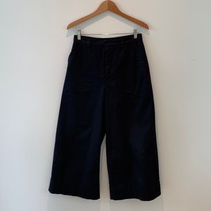 Comrags navy cotton twill cropped painter pant